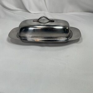 Vintage Stainless Steel Butter Dish & Lid Nevco Japan Cottagecore Retro